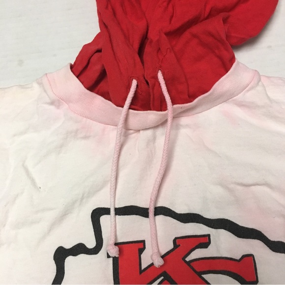 Vintage 90s Kansas City Chiefs Apex One Hooded White T-Shirt NFL Size Large ** - Picture 11 of 11
